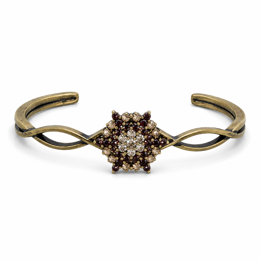 Bengal Angel bracelet studded with cream garnet colored crystals