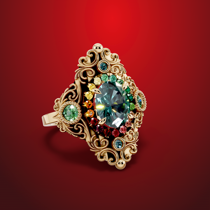 Rosette gold ring