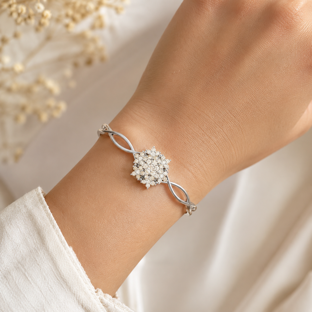 Bengal Angel bracelet studded with champagne  crystal stones