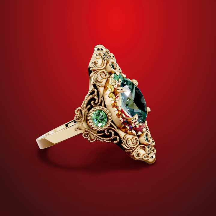 Rosette gold ring