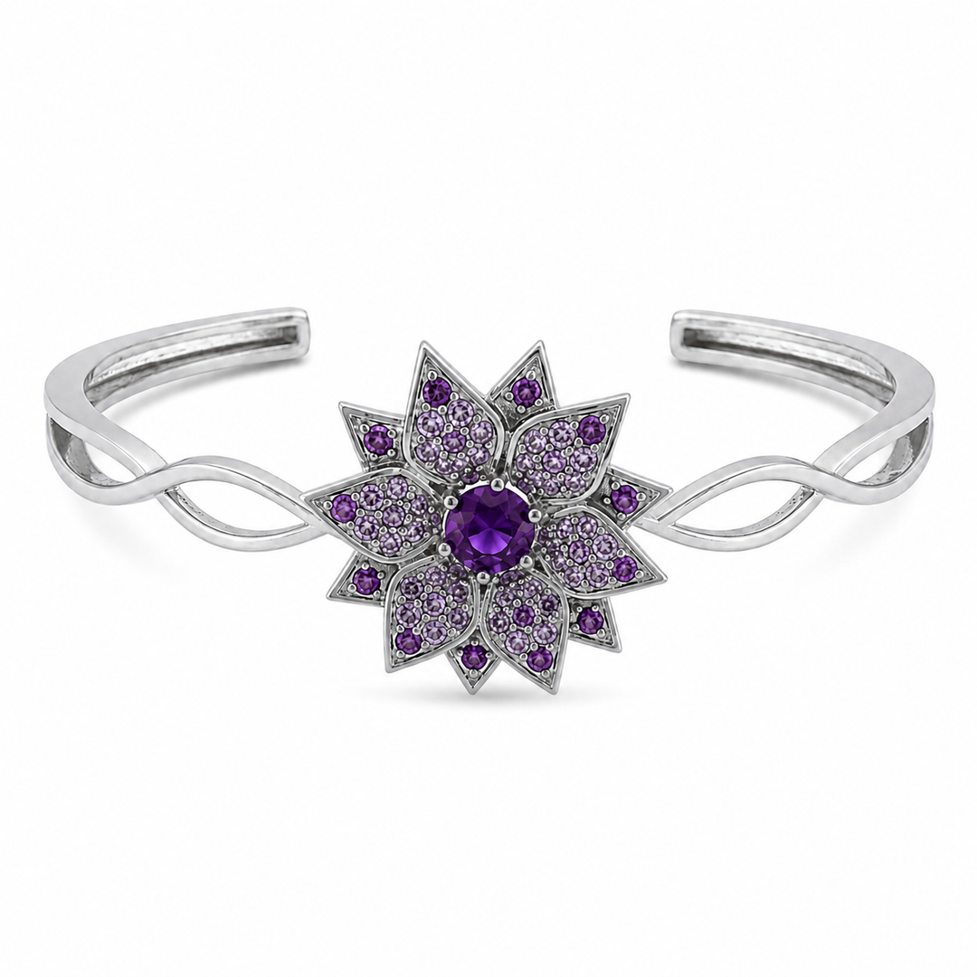Bengal amaryllis bracelet studded with purple  crystal stones