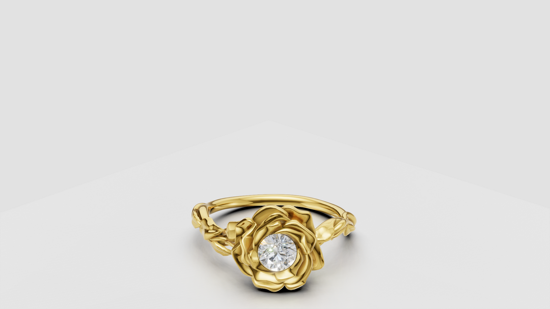 Rose gold solitaire ring