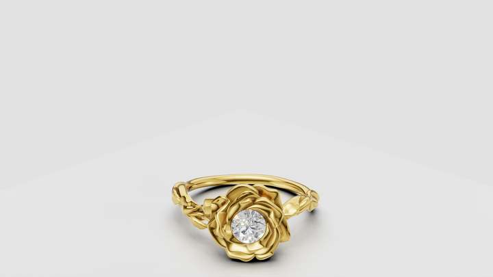 Rose gold solitaire ring