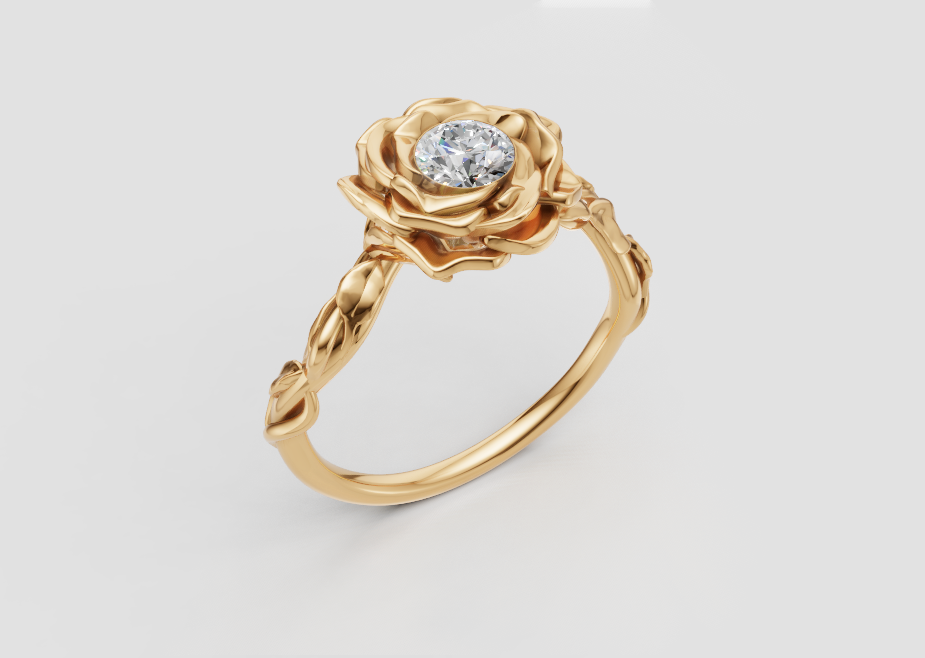 Rose gold solitaire ring