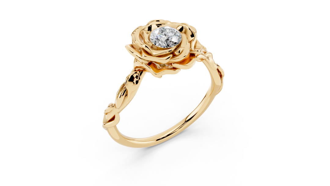 Rose gold solitaire ring