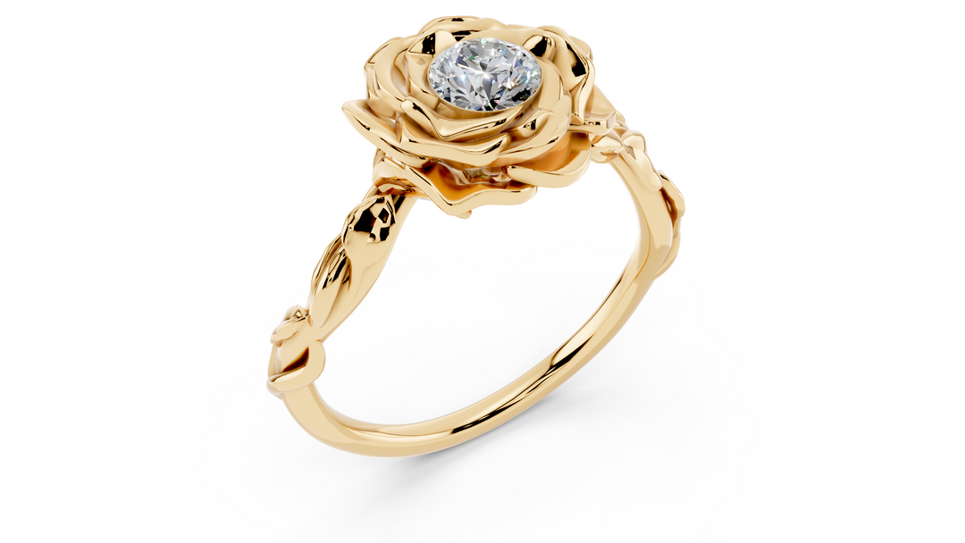 Rose gold solitaire ring