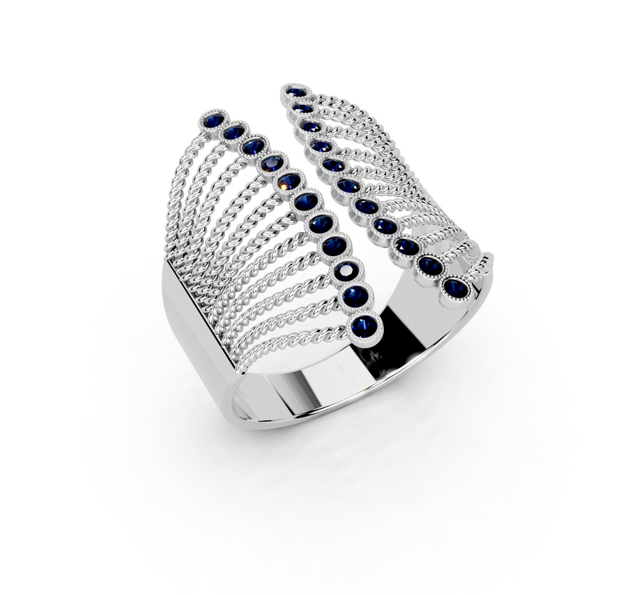 Havana sapphire gold ring