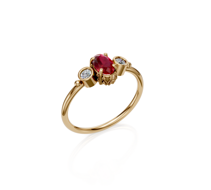 Emily Ruby Gold Ring
