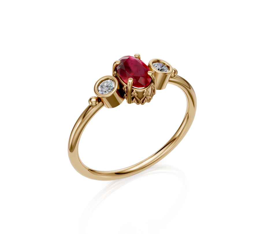 Emily Ruby gold ring