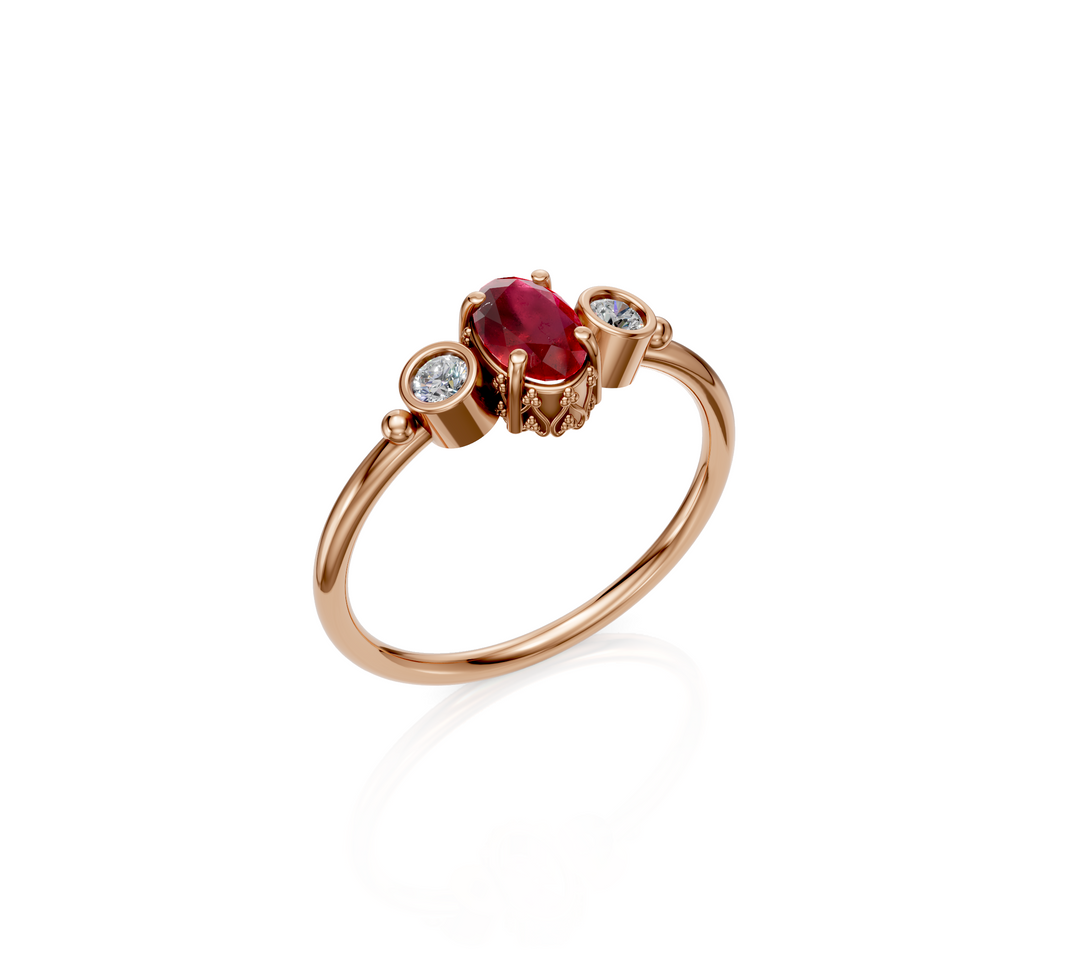 Emily Ruby Gold Ring