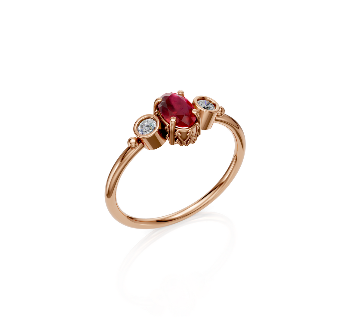 Emily Ruby gold ring