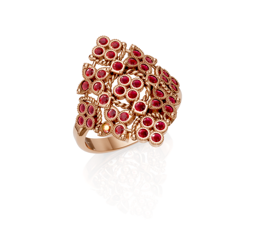 Ruby royalty gold ring