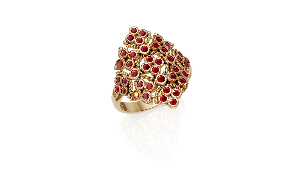 Ruby royalty gold ring