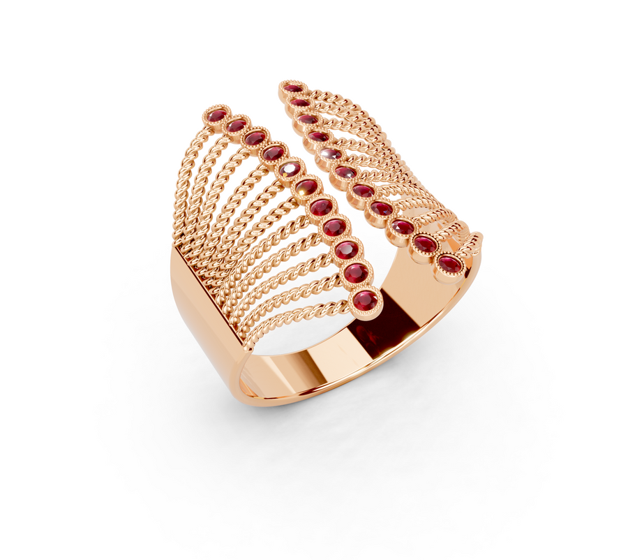 Havana ruby gold ring