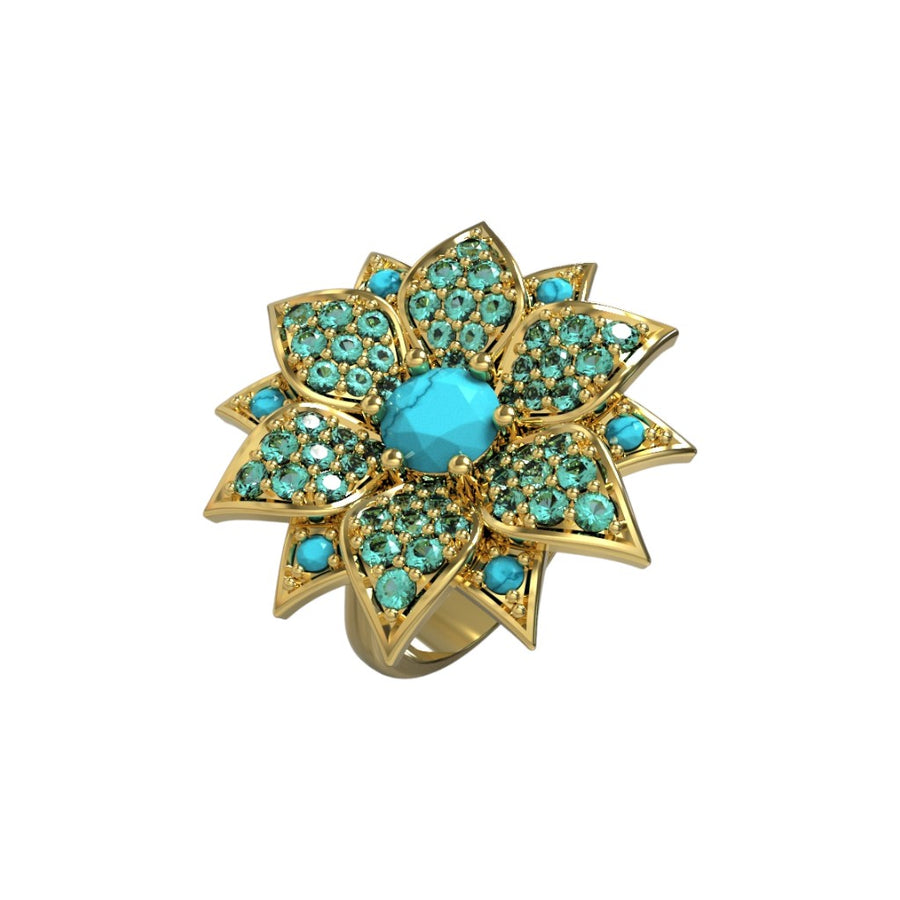 Gold Plated Silver Ring - Amaryllis