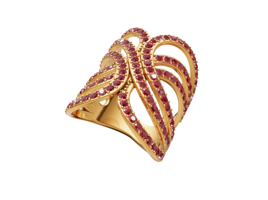 Madeleine ruby gold ring