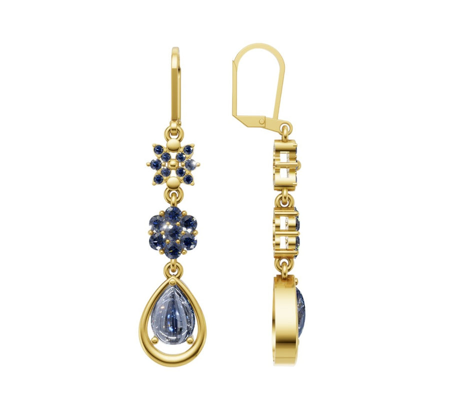Beatrice Sapphire Gold Earrings