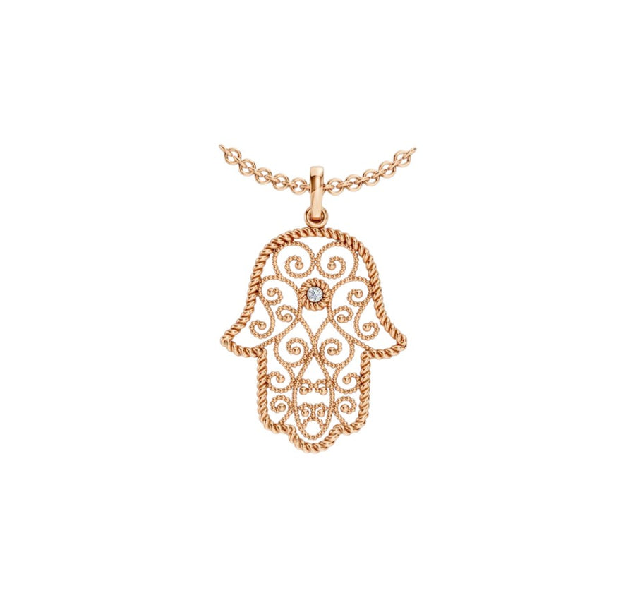 Hamsa gold necklace