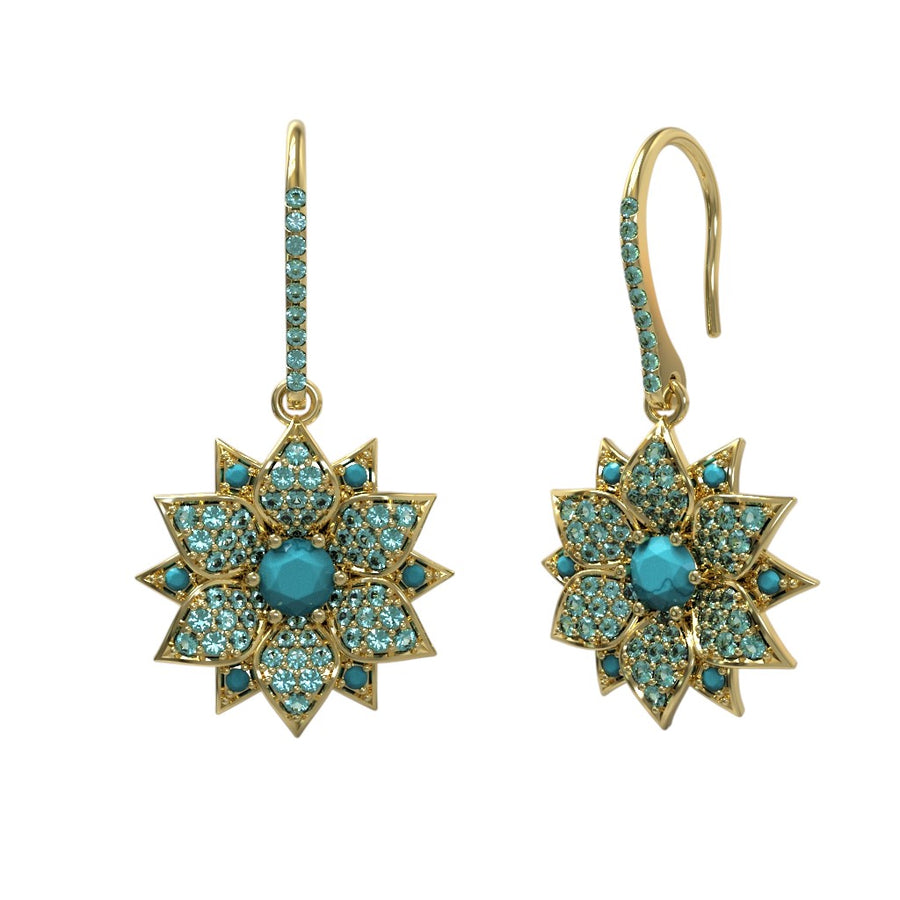 Gold Plated Silver Drop Earrings - Amaryllis