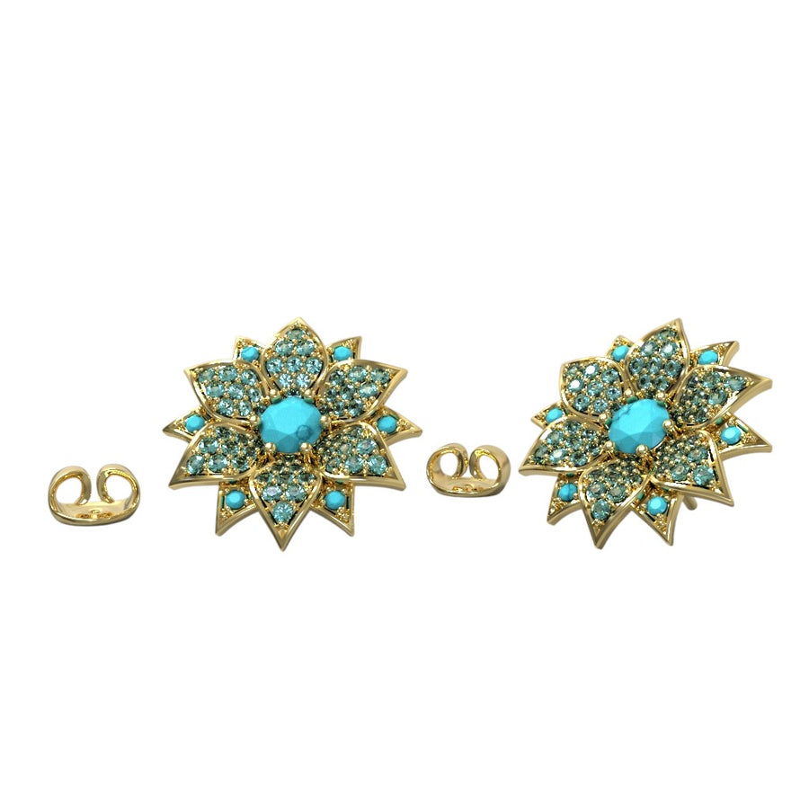 Gold Plated Silver Stud Earrings - Amaryllis