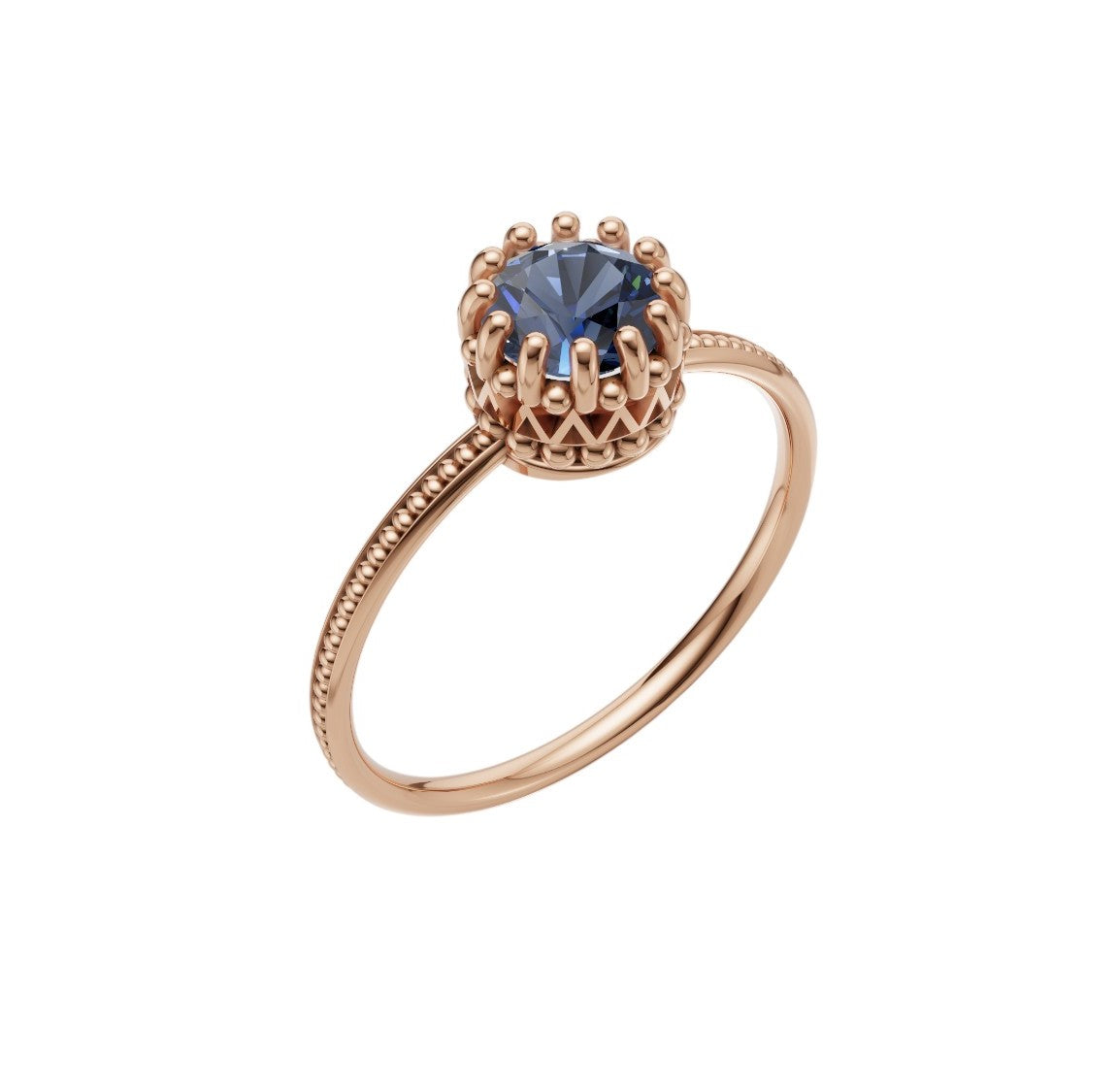 A gold ring with a sapphire