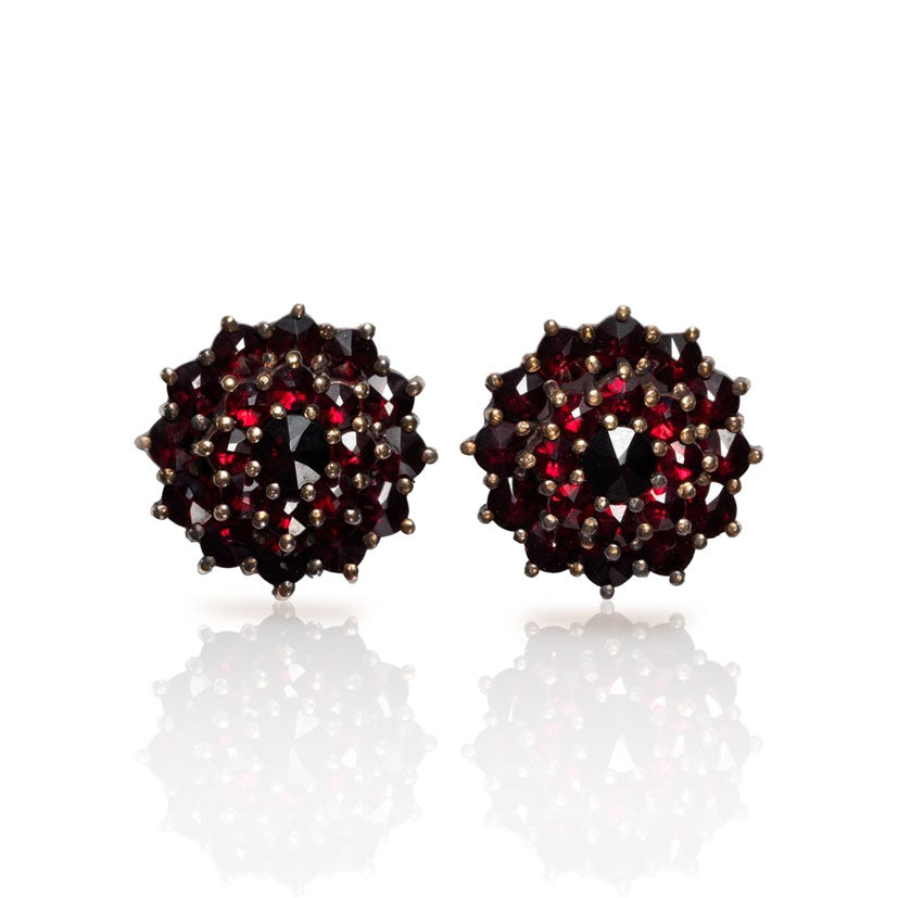 Garnet gold earrings