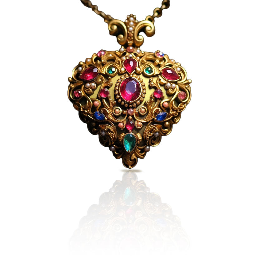Opening heart gold pendant