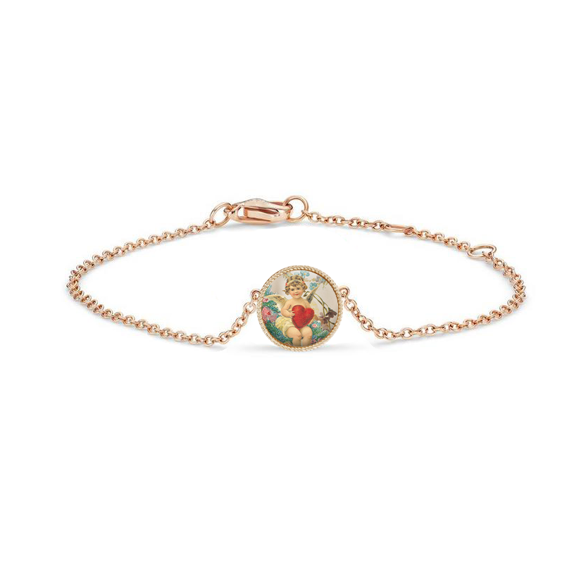 Gold bracelet with an angel