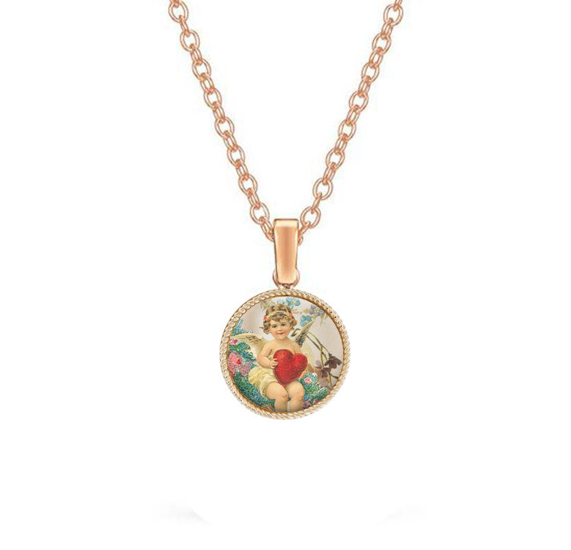 Gold pendant with an angel