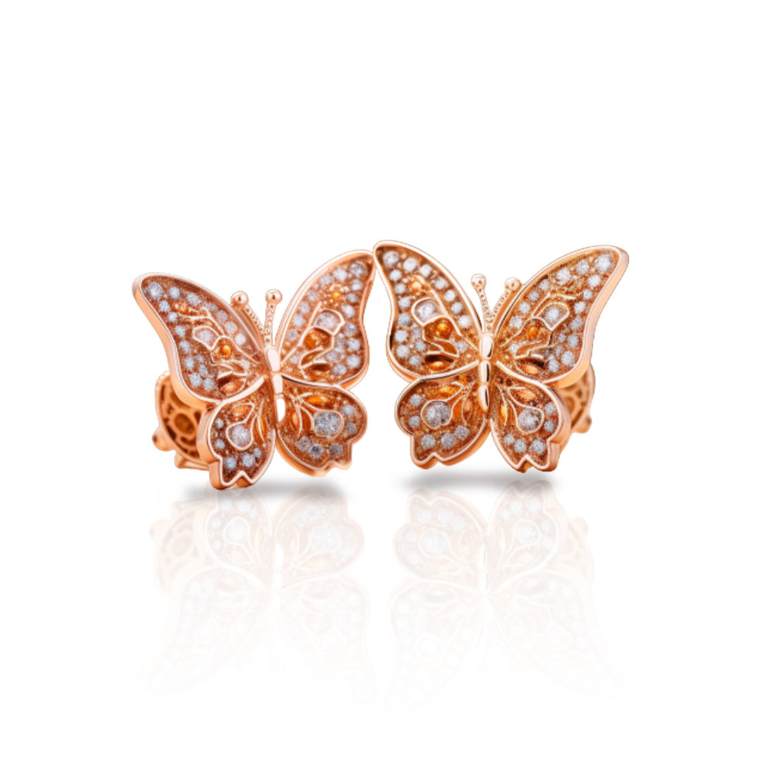 Gold butterfly earrings