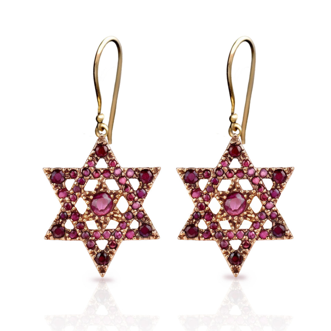 Star of David gold earrings style 3