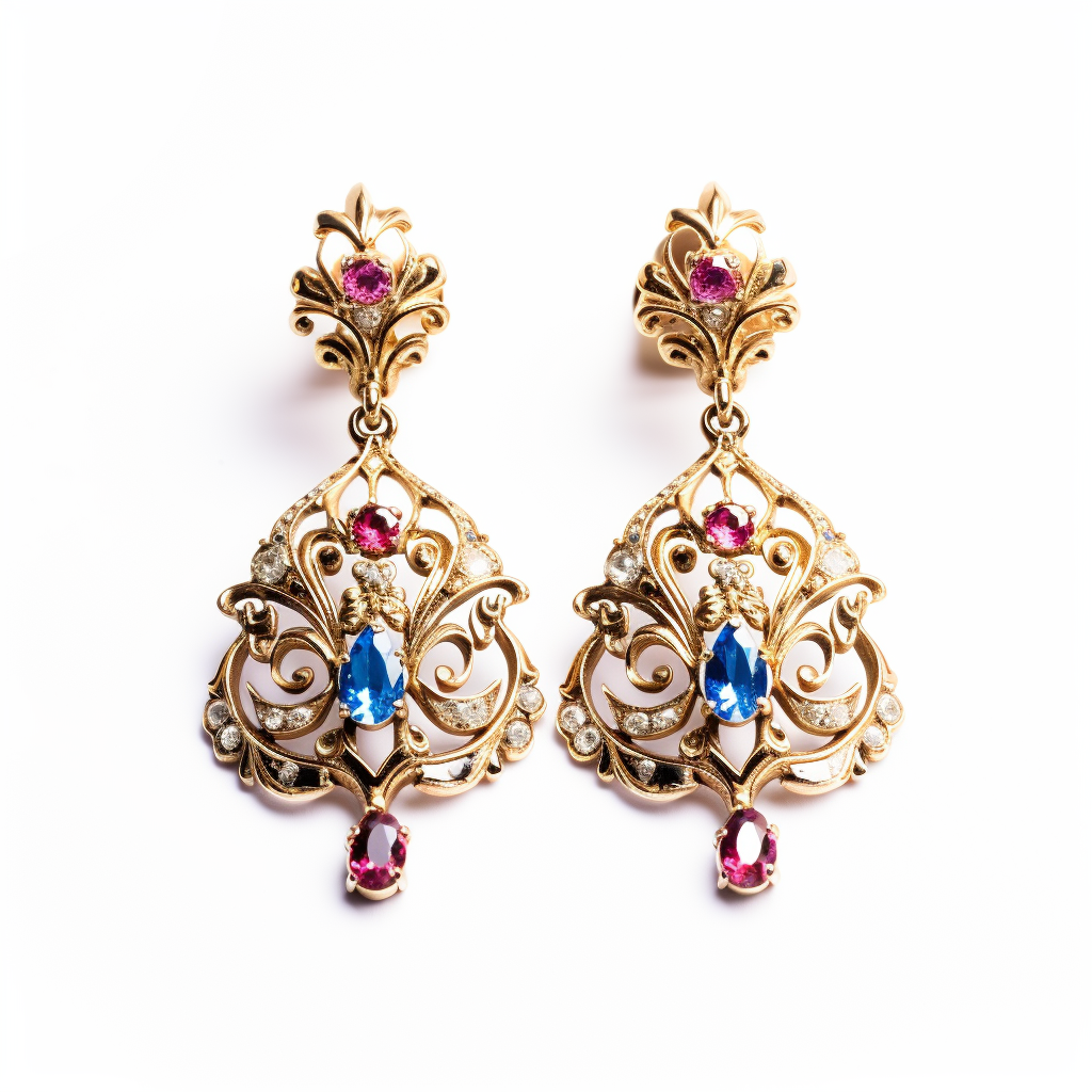 Gold earrings for Risa