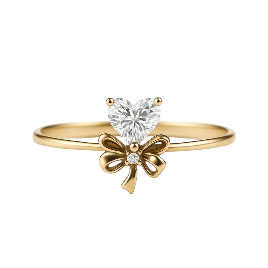 Heart gold ring
